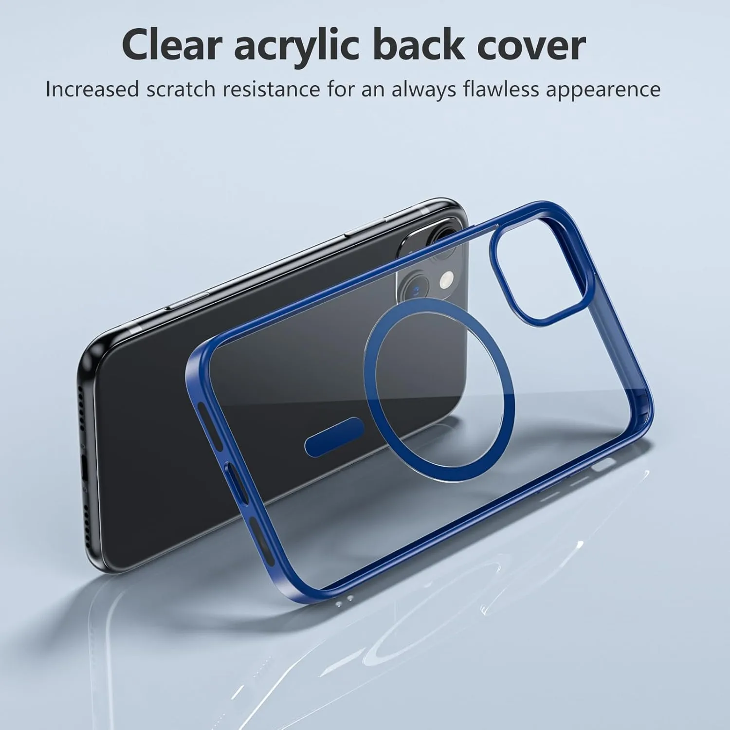 Magnetic for iPhone 13 Phone Case,with Glass Screen Protector [Compatible with MagSafe] Military Grade Drop Protection Shockproof Slim Thin Phone Cover for iPhone 13 6.1"-Blue