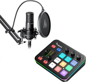 MAONO XLR Condenser Microphone and Gaming Mixer Kit, for Live Streaming, Podcasting, Content Create, Gaming