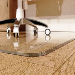 MESAILUP Beveled Edge Office Chair Mat for Carpet or Hardwood Floor Crystal Clear 36" x 48" for a Smooth Glide and Easy Roll On/Off, Heavy Duty and Non-Slip Floor Ultimate Clear Chair Mat Set of 3
