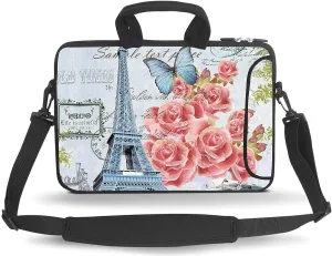 Messenger Bag Carrying Case Sleeve with Handle Accessory Pocket Fits Laptops/Notebook/ebooks/tablet/ipad (Tower Flower, 13-13.3 inch)