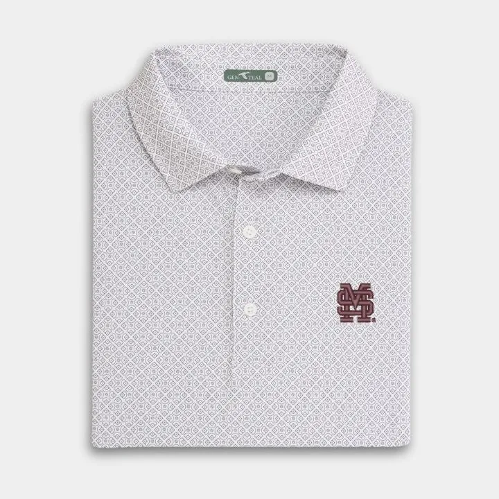 Mississippi State MS Diamonds Printed Performance Polo