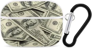 Money Dollar Bills Earbud Case Bluetooth Headphone Case Full Protective Case with Keychain Compatible with Airpods Pro White-Style