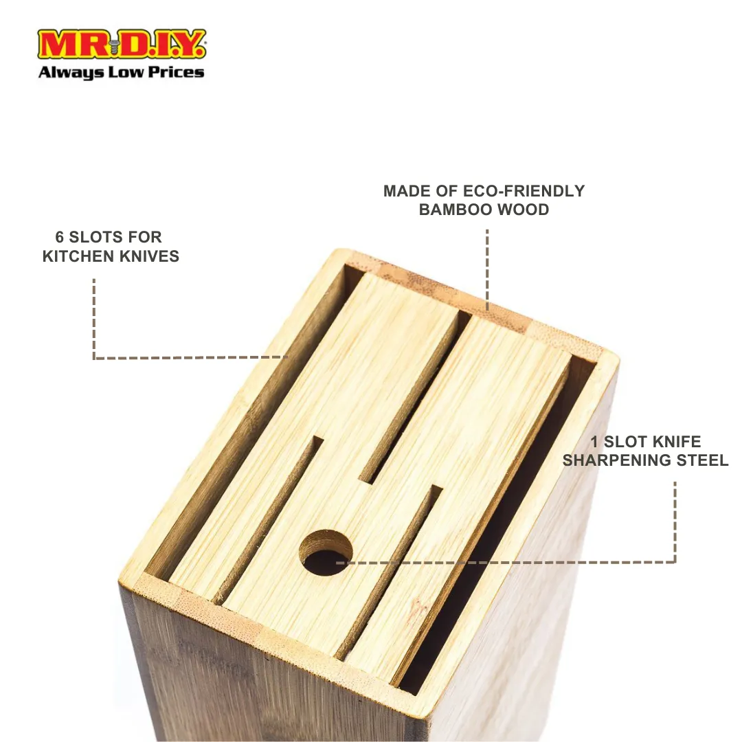 (MR.DIY) Bamboo Knife Holder Stand Storage (1pc)