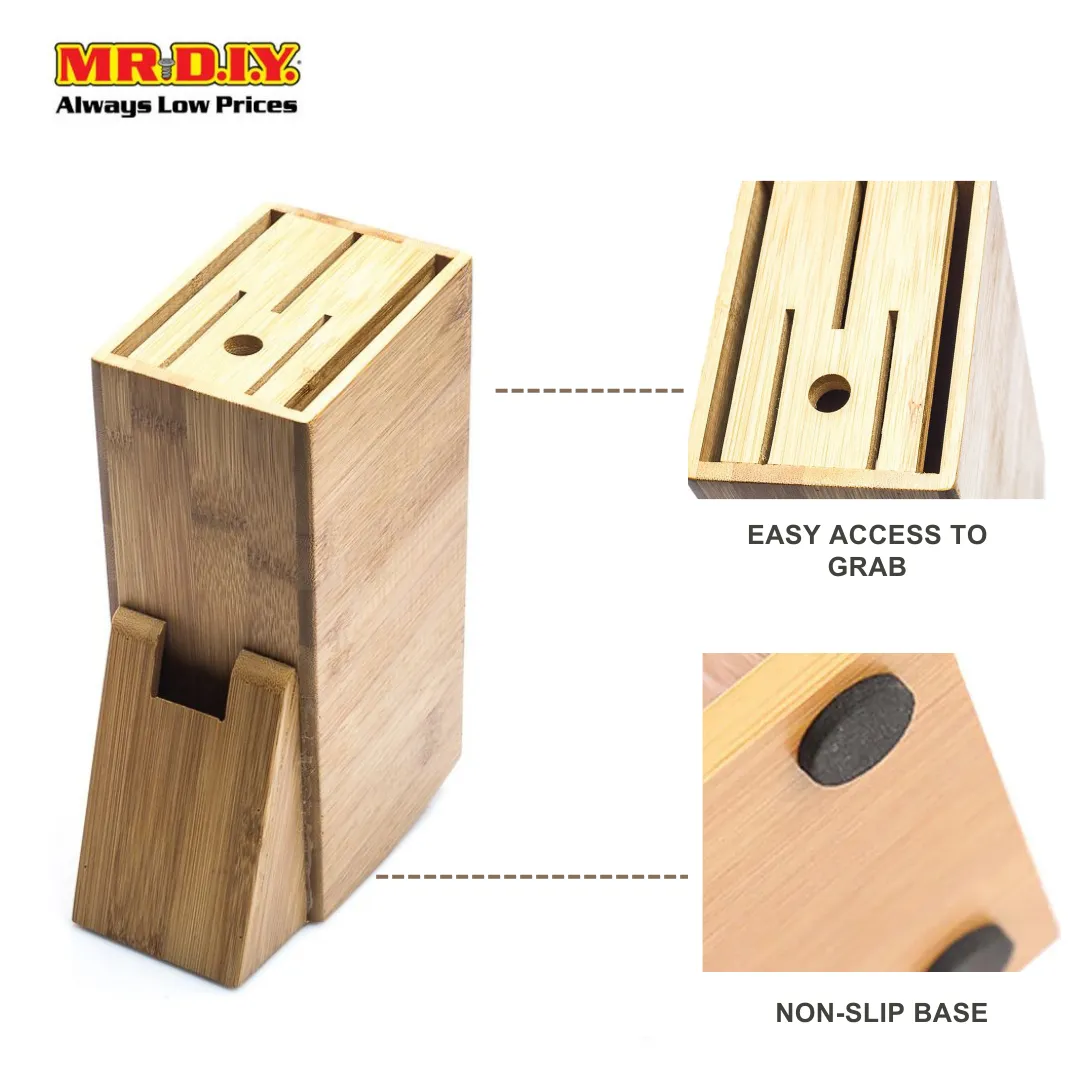 (MR.DIY) Bamboo Knife Holder Stand Storage (1pc)