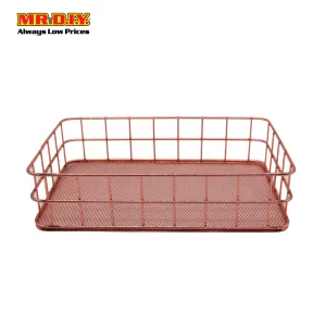 (MR.DIY) Chromed Desk Storage Basket - Rose Gold MQ7041