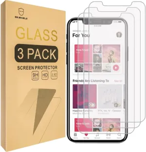 Mr.Shield [3-PACK] Designed For iPhone X/iPhone Xs/iPhone 11 Pro [Tempered Glass] Screen Protector [Japan Glass With 9H Hardness] with Lifetime Replacement