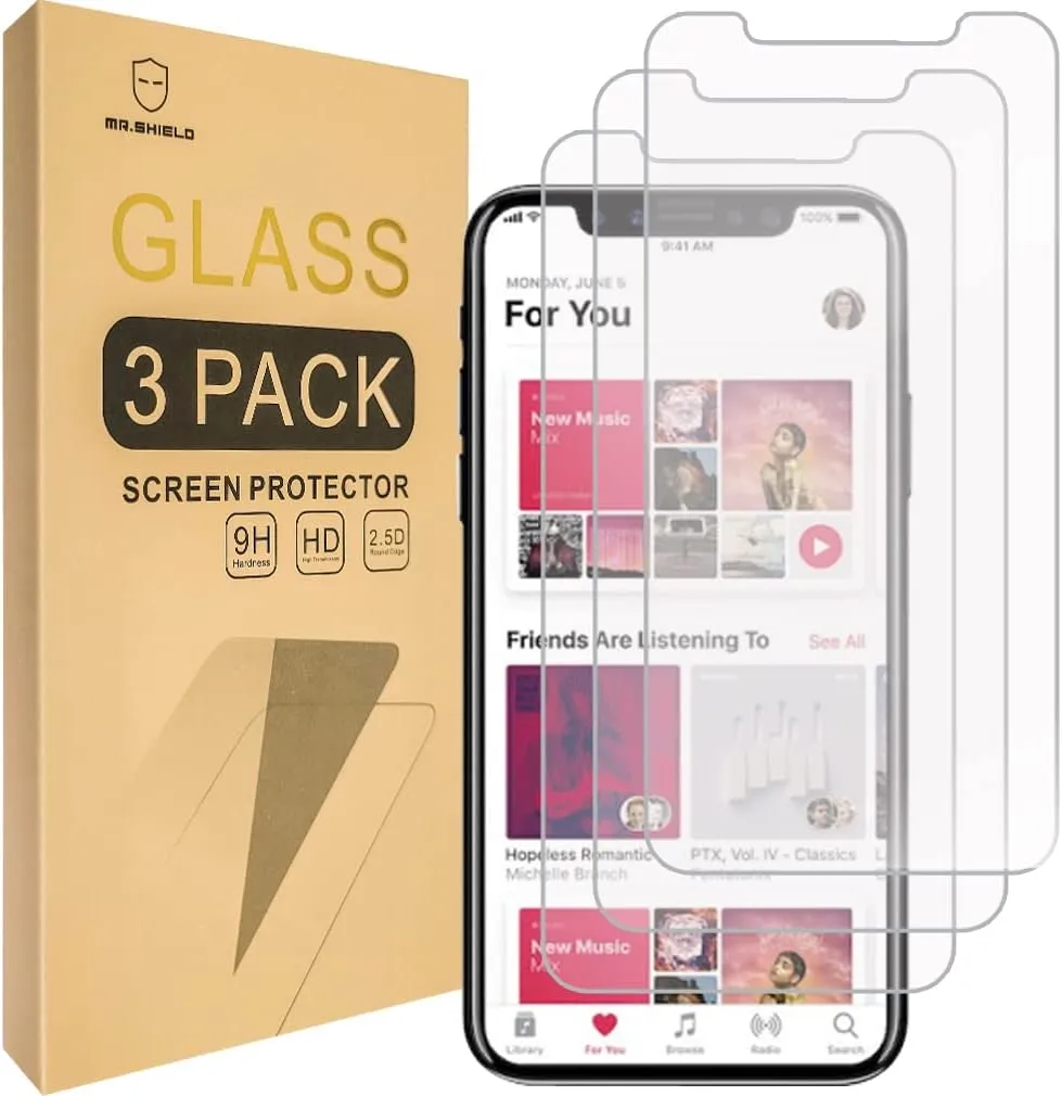 Mr.Shield [3-Pack] Designed For iPhone Xs Max/iPhone 11 Pro Max [Tempered Glass] Screen Protector [Japan Glass with 9H Hardness] with Lifetime Replacement