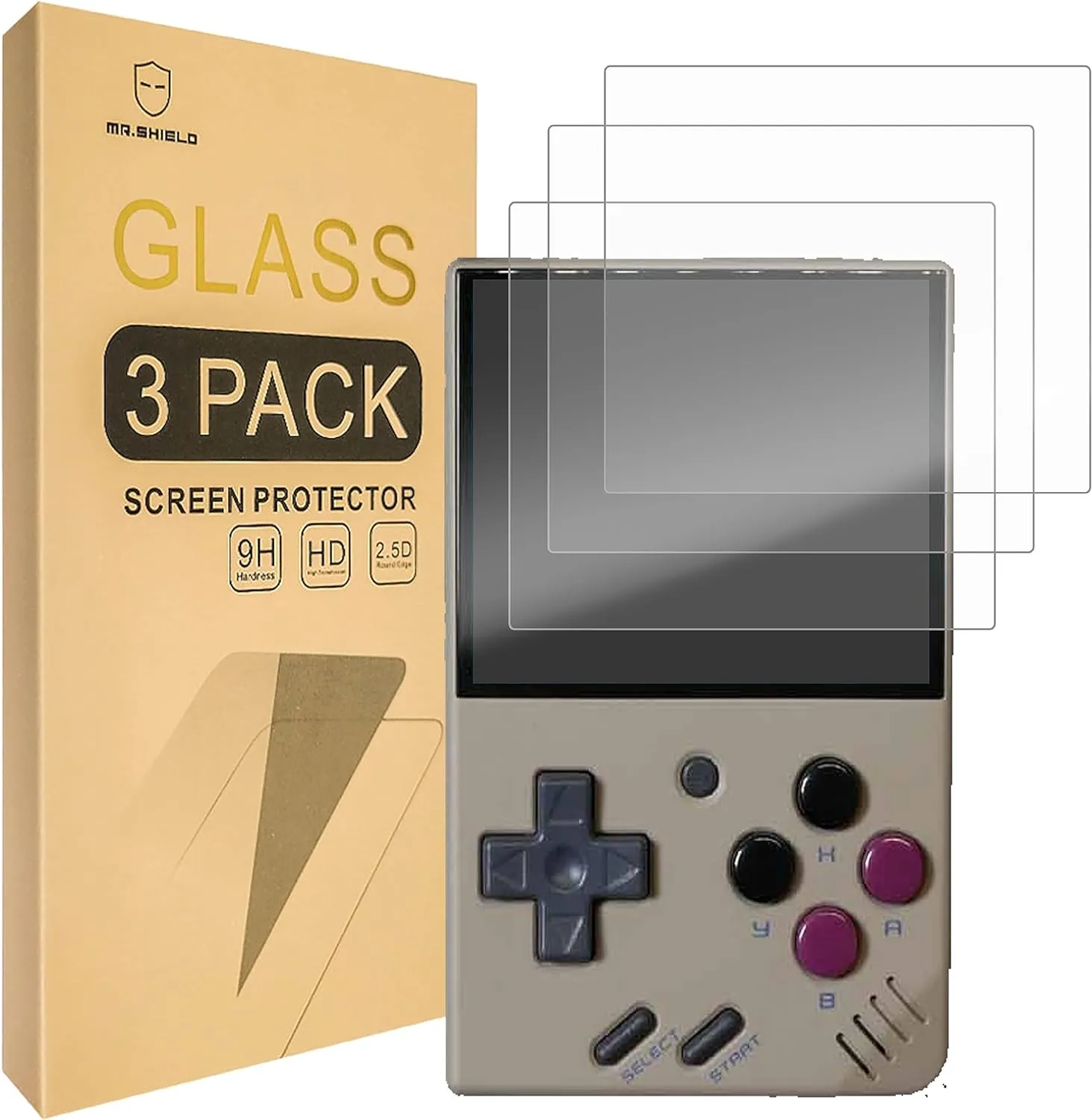 Mr.Shield [3-Pack] Screen Protector For Miyoo Mini  / Miyoo Mini Plus [Tempered Glass] [Japan Glass with 9H Hardness] Screen Protector