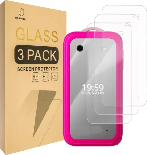 Mr.Shield Screen Protector compatible with HMD Barbie [Shorter Fit for Case Version] [Front Screen Only] [Tempered Glass] [3-Pack] [Japan Glass with 9H Hardness]