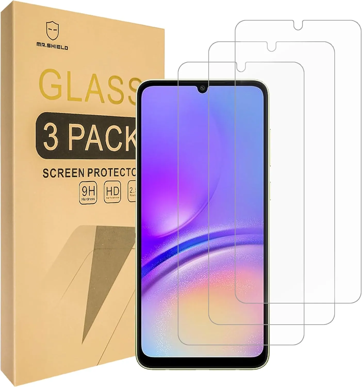 Mr.Shield Screen Protector compatible with Samsung Galaxy A06 [Tempered Glass] [3-Pack] [Japan Glass with 9H Hardness]
