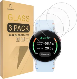 Mr.Shield Screen Protector compatible with Samsung Galaxy Watch FE [Tempered Glass] [3-PACK] [Japan Glass with 9H Hardness]