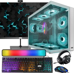 MTG Khuno Gaming Tower PC- Intel Core i7 4th Gen, GTX 1660S 6GB 192bits, 16GB RGB ARGB Ram, 2TB Nvme, 4TB HDD, 27 Inch 165HZ Gaming Monitor, Gamer Bundle Combo, Webcam, Win 10 Pro