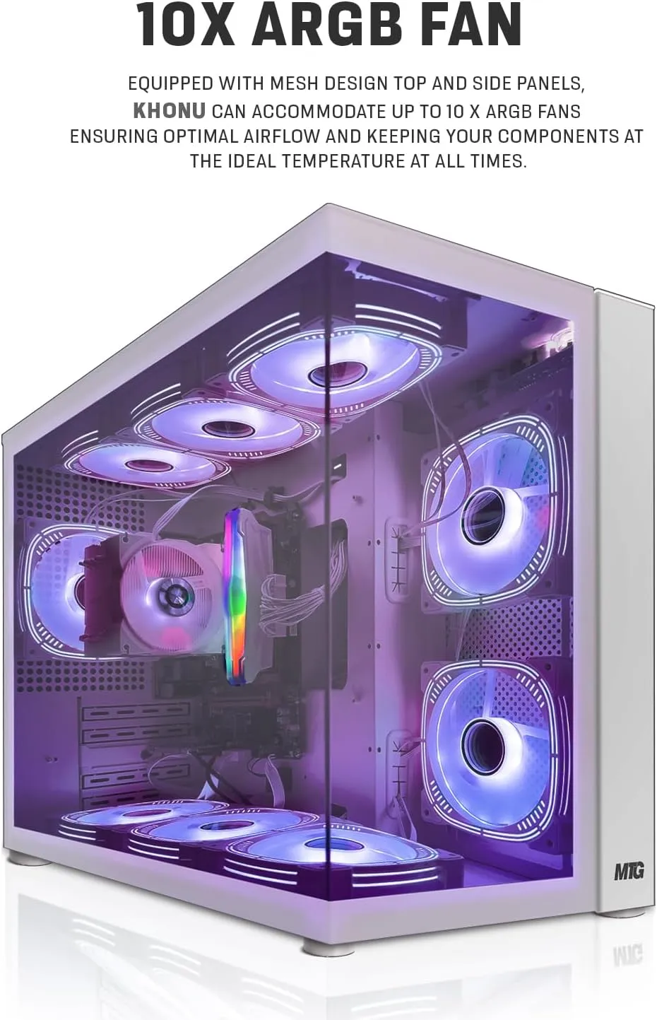 MTG Khuno Gaming Tower PC- Intel Core i7 4th Gen, GTX 1660S 6GB 192bits, 16GB RGB ARGB Ram, 512GB Nvme, 2TB HDD, Gamer Bundle Combo Webcam, Win 10 Pro