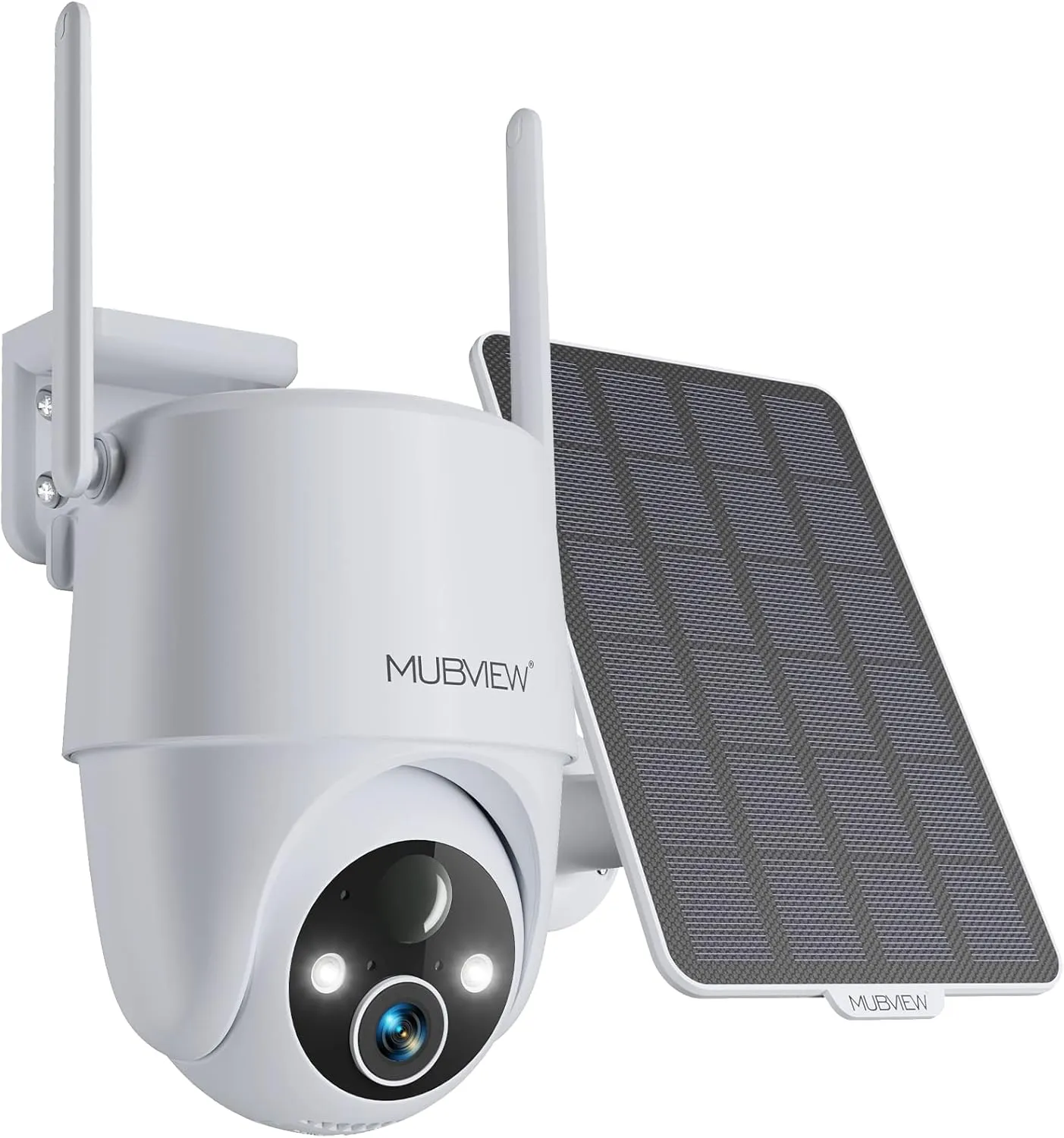 MUBVIEW Solar Security Cameras Wireless Outdoor, 2K 360 PTZ Battery Powered Outdoor Camera, 2.4Ghz WiFi Home Security Camera, Color Night Vision, Motion Detection, 2-Way Audio, Local/Cloud Storage