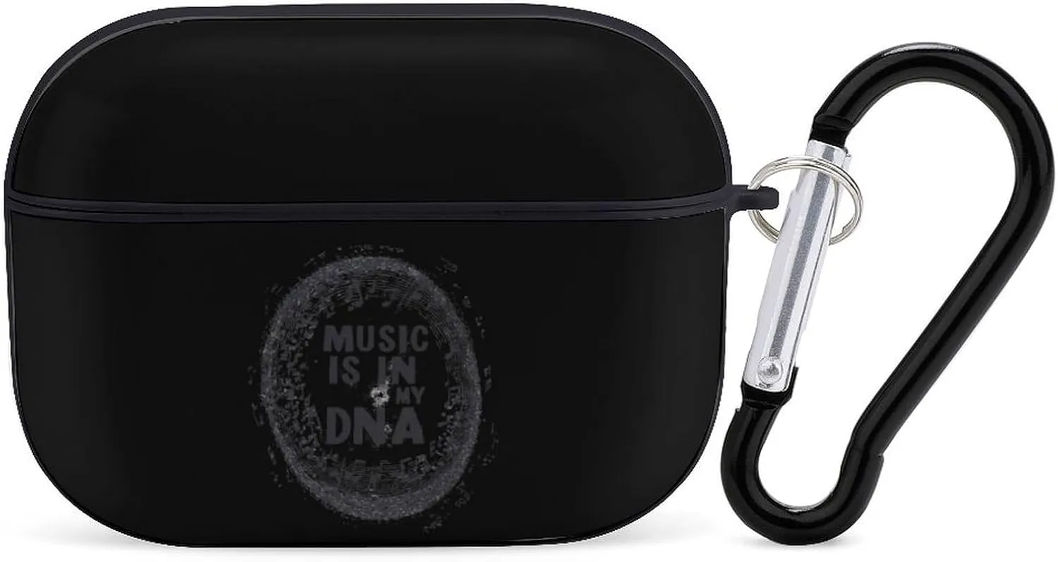 Music is My DNA Earbud Case Bluetooth Headphone Case Full Protective Case with Keychain Compatible with Airpods Pro Black-Style