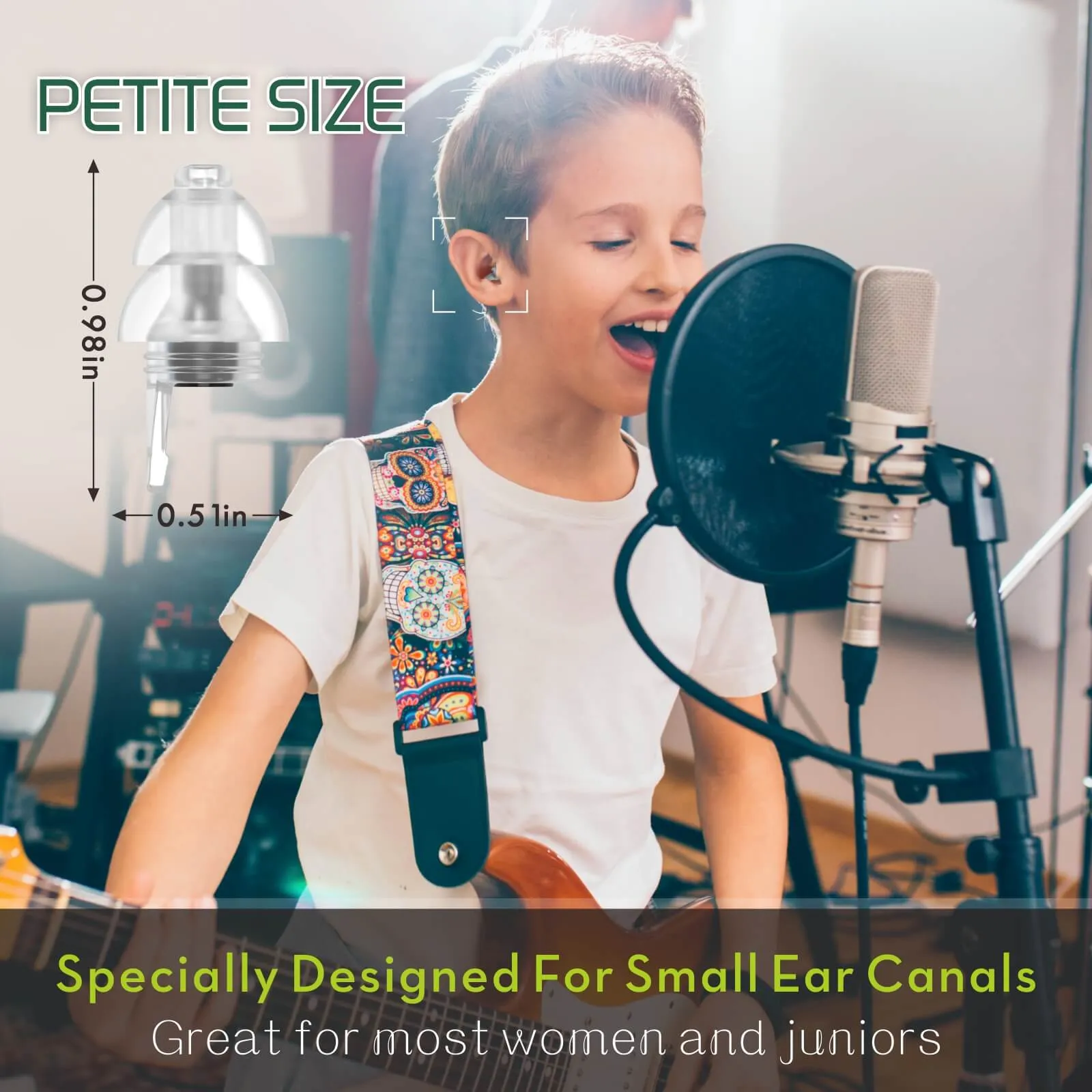 Music Petite - Hearprotek Reusable High Fidelity 23db Noise Reduction Music Ear Plugs