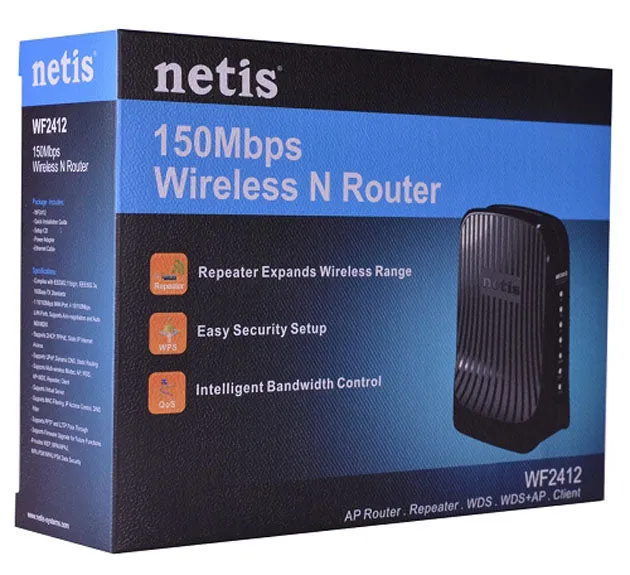 Netis WF2412 150Mbps Wireless-N 4-Port Router with WPS Button & Multiple AP