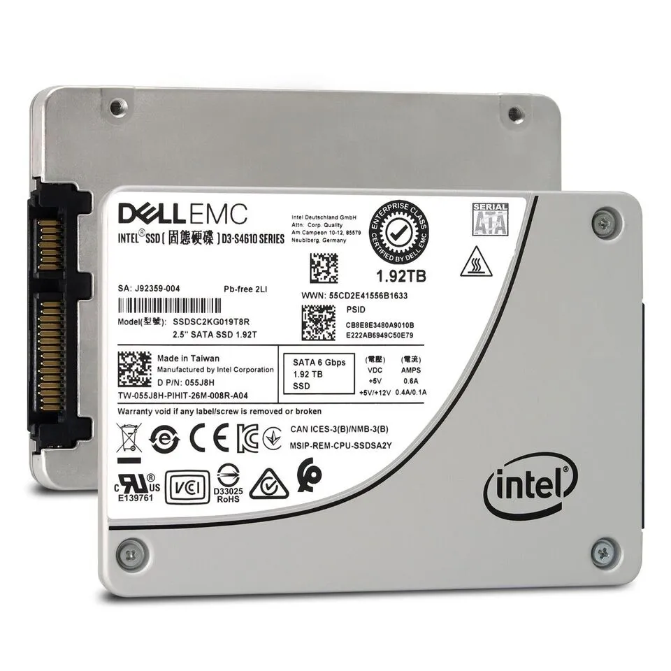 New Dell Intel S4610 1.92TB SATA 6Gbps 2.5" Enterprise SSD with Tray 55J8H