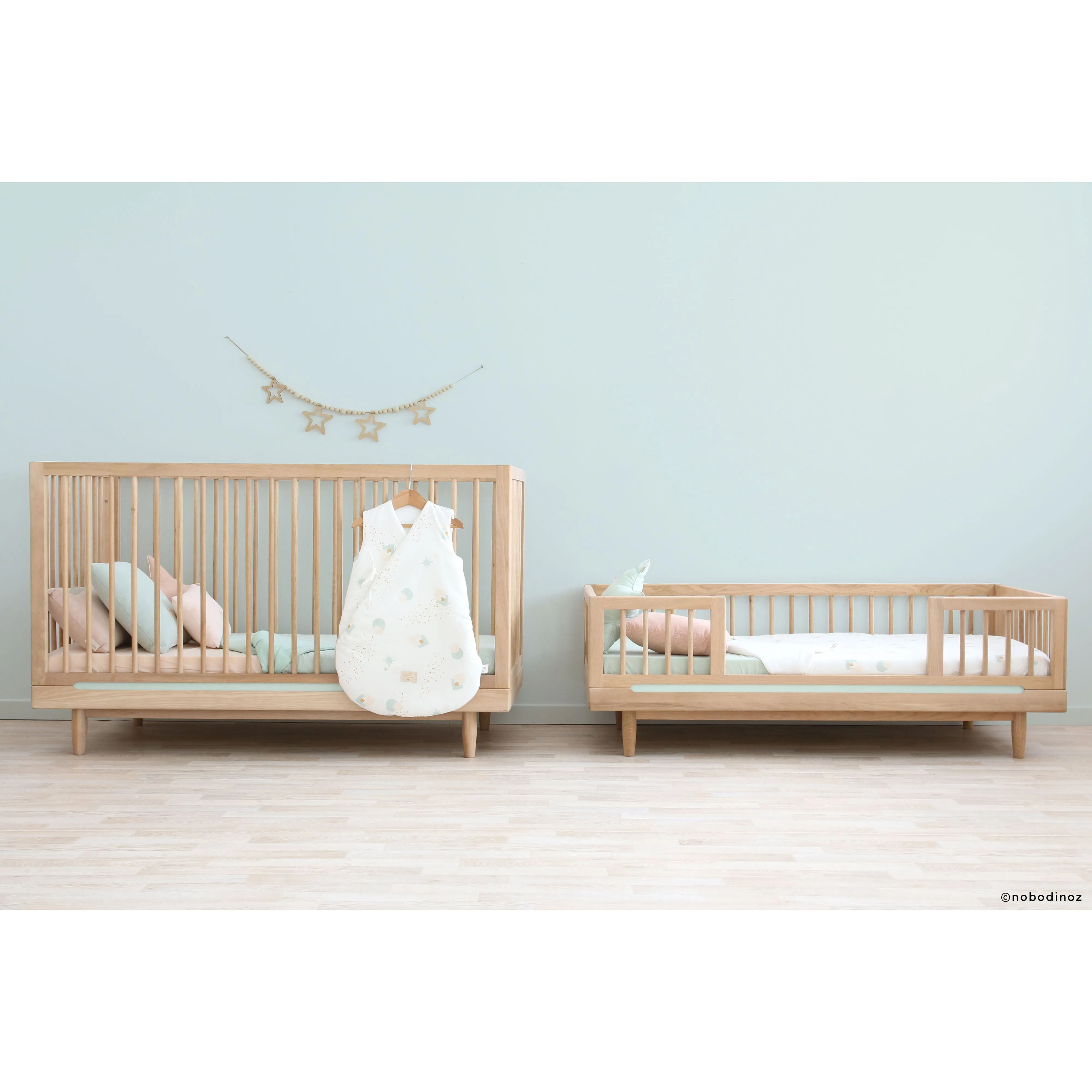 nobodinoz Laponia Blanket Small Aqua Eclipse/ White
