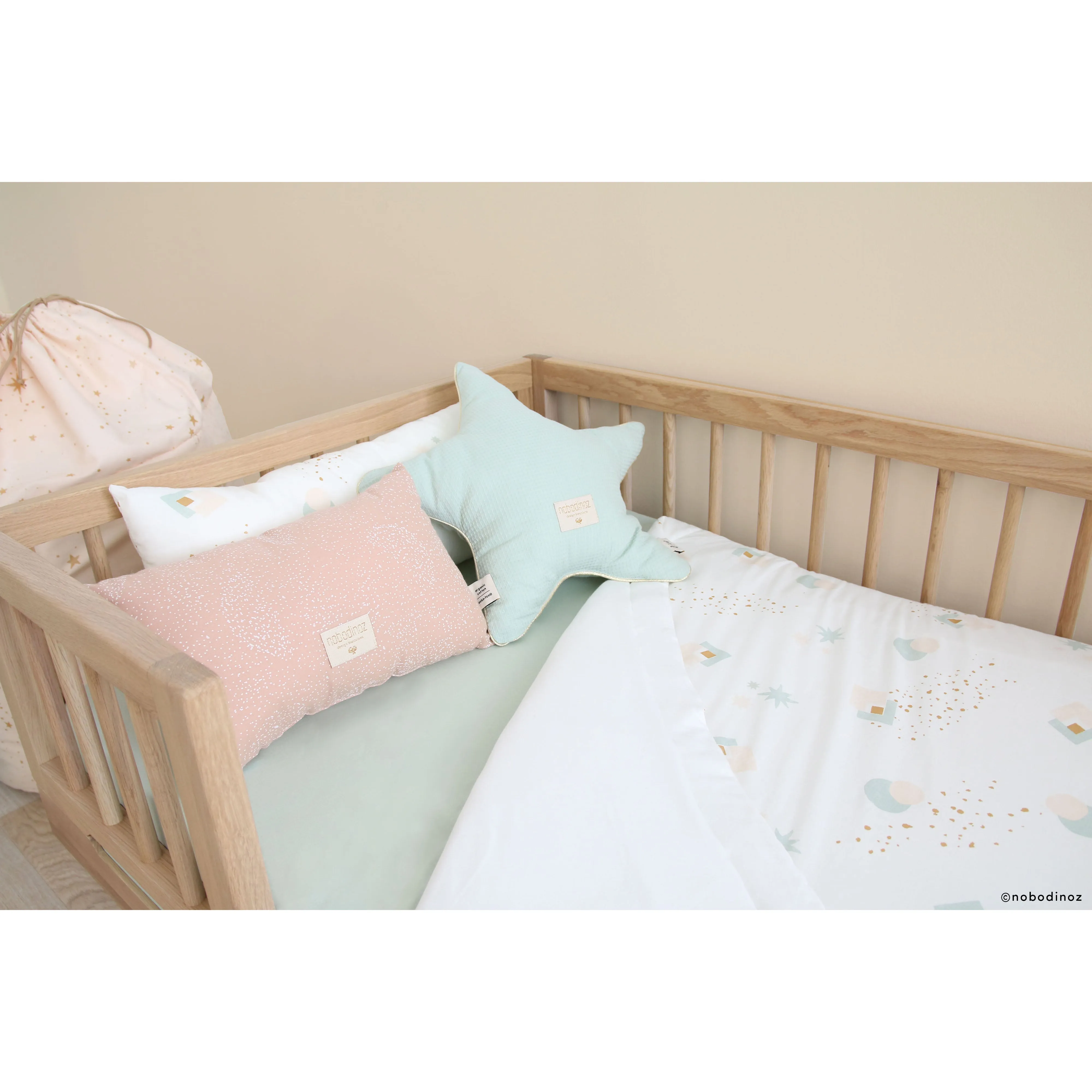 nobodinoz Laponia Blanket Small Aqua Eclipse/ White