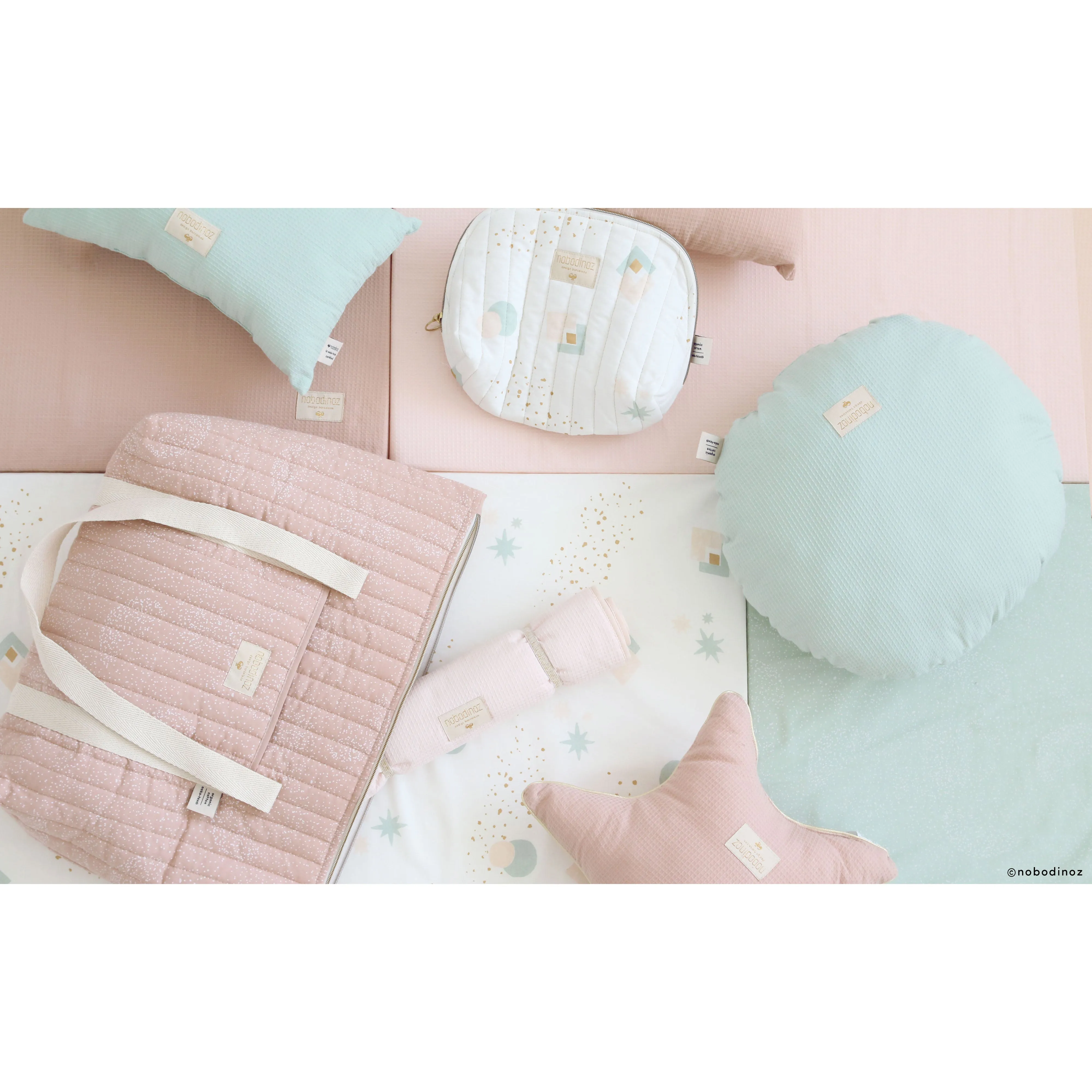 nobodinoz Laponia Blanket Small Aqua Eclipse/ White