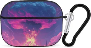 Nuclear Mushroom Cloud Earbud Case Bluetooth Headphone Case Full Protective Case with Keychain Compatible with Airpods Pro Black-Style