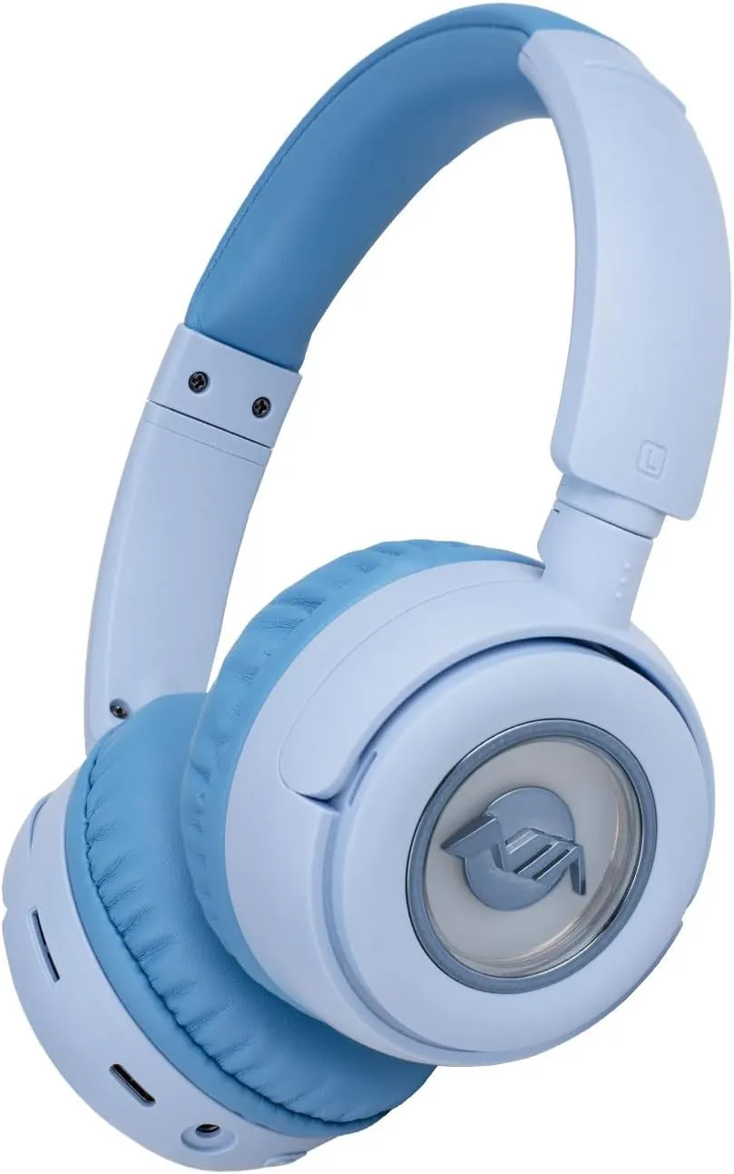 On-Ear Headphones Wireless Bluetooth with Lightweight Foldable Design, 20H Playtime & Bluetooth 5.3, Built-in HD Mic LED Lights, Micro SD/TF Slot for Office Travel, Blue Q9