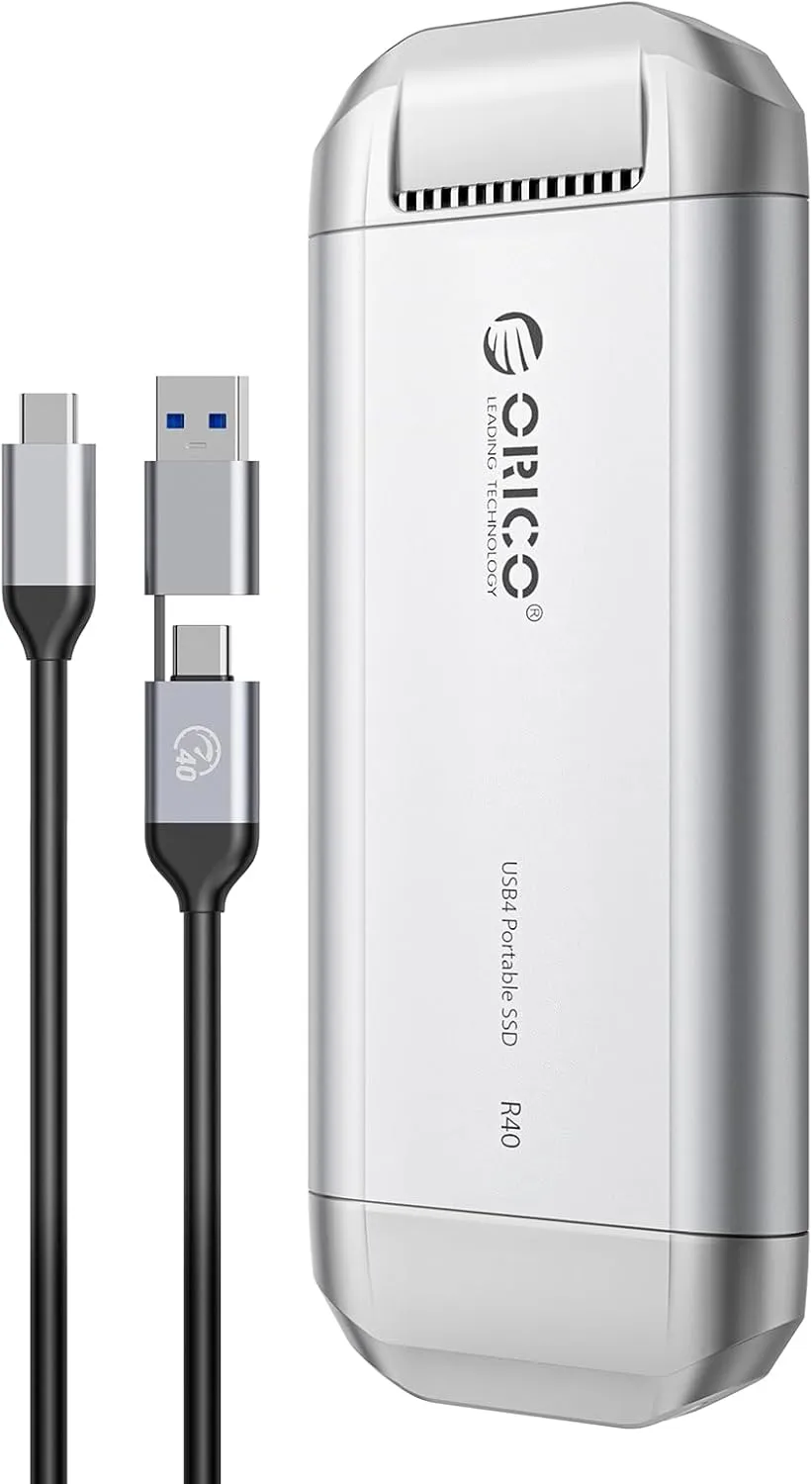 ORICO 3700MB/s External SSD 1TB, Compatible with Thunderbolt 4/3, USB4.0 for 40Gbps, Portable Solid State Drive with 2 in 1 USB C Cable, USB-C Smartphone, Tablets, PC & Mac, PSSD - R40