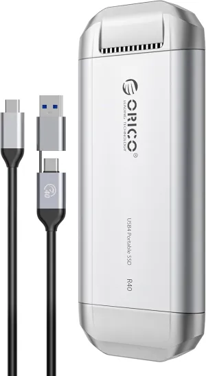 ORICO 3700MB/s External SSD 1TB, Compatible with Thunderbolt 4/3, USB4.0 for 40Gbps, Portable Solid State Drive with 2 in 1 USB C Cable, USB-C Smartphone, Tablets, PC & Mac, PSSD - R40