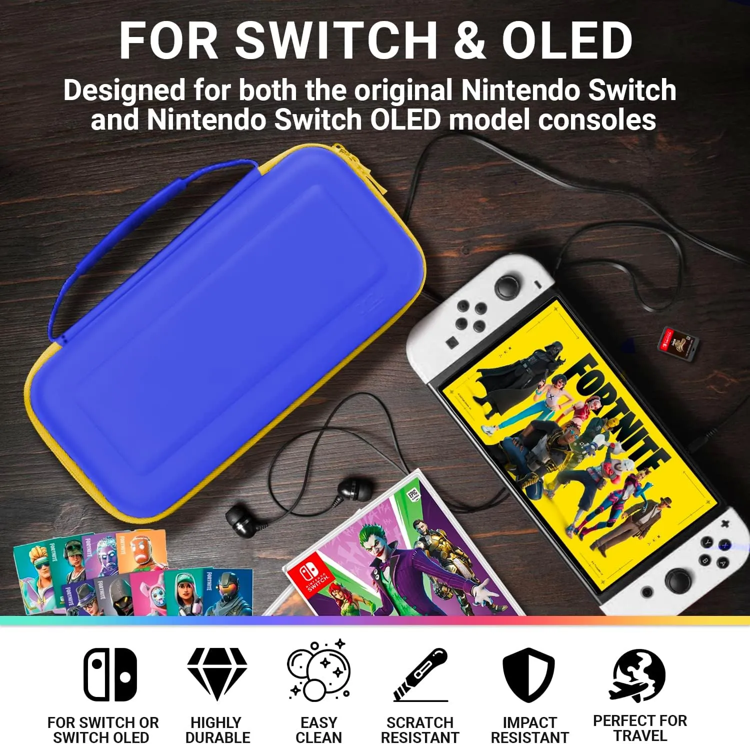 Orzly Carry Case Nintendo Switch Oled console with accessories and Games storage compartment - Easy Clean Case Gift Boxed Edition