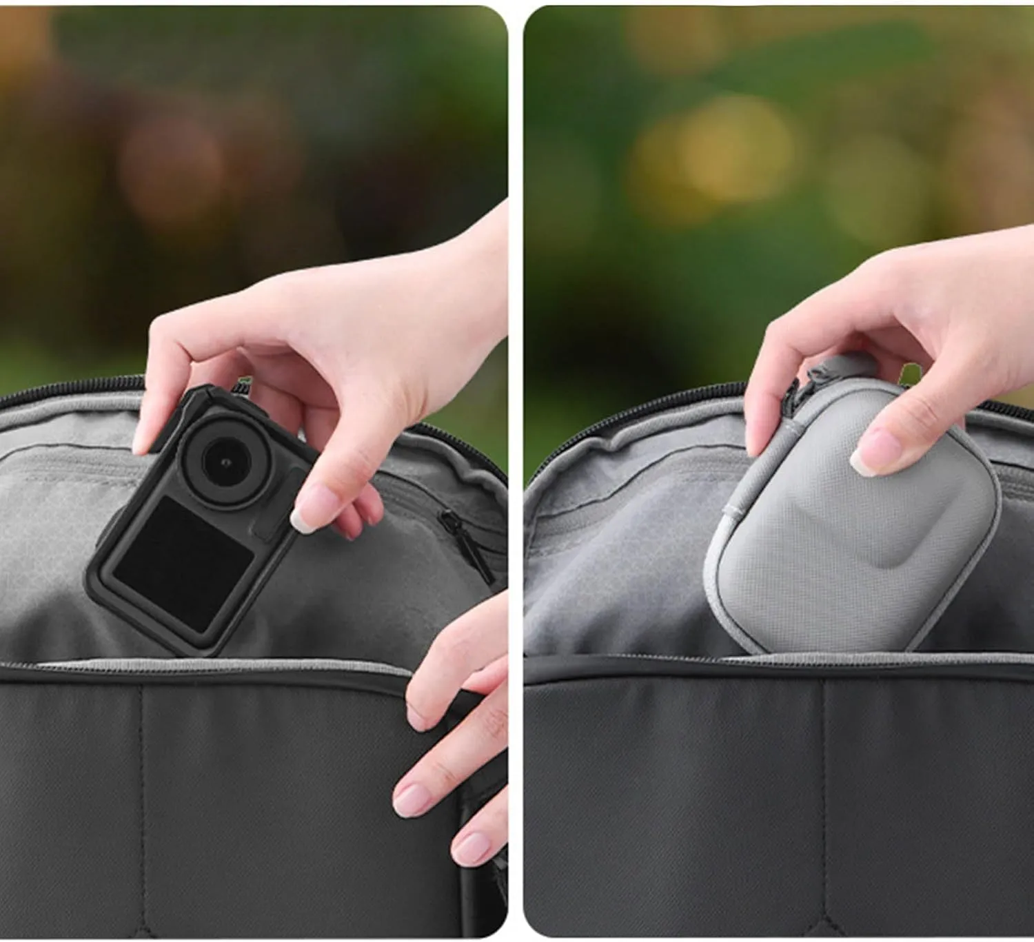 Osmo Action 4/3 Camera Protective Carrying Case - PU Leather Storage Bag for Action Camera - Portable Hard Shell Travel Case - Grey (Grey)
