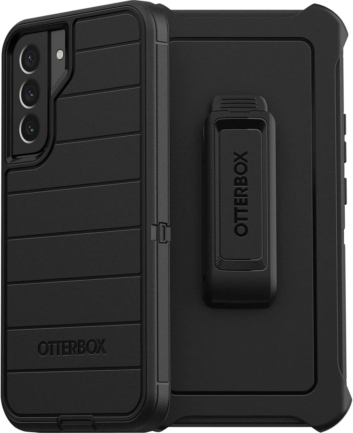OtterBox Defender Rugged Case & Belt Clip/Stand for Samsung Galaxy S22 Plus (NOT for S22/Ultra Models) Non-Retail Packaging - (Black)