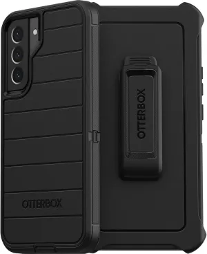 OtterBox Defender Rugged Case & Belt Clip/Stand for Samsung Galaxy S22 Plus (NOT for S22/Ultra Models) Non-Retail Packaging - (Black)