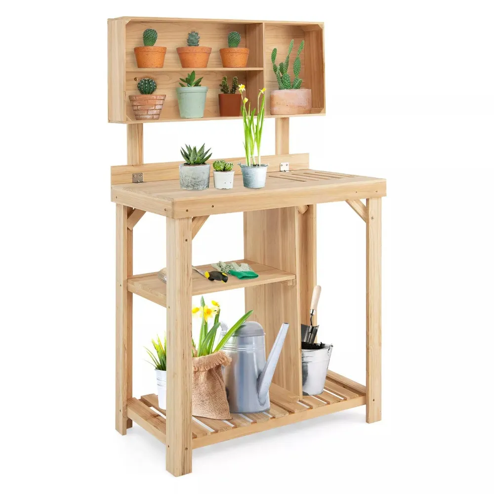 Outdoor Gardening Potting Workbench Table with Storage, Perfect