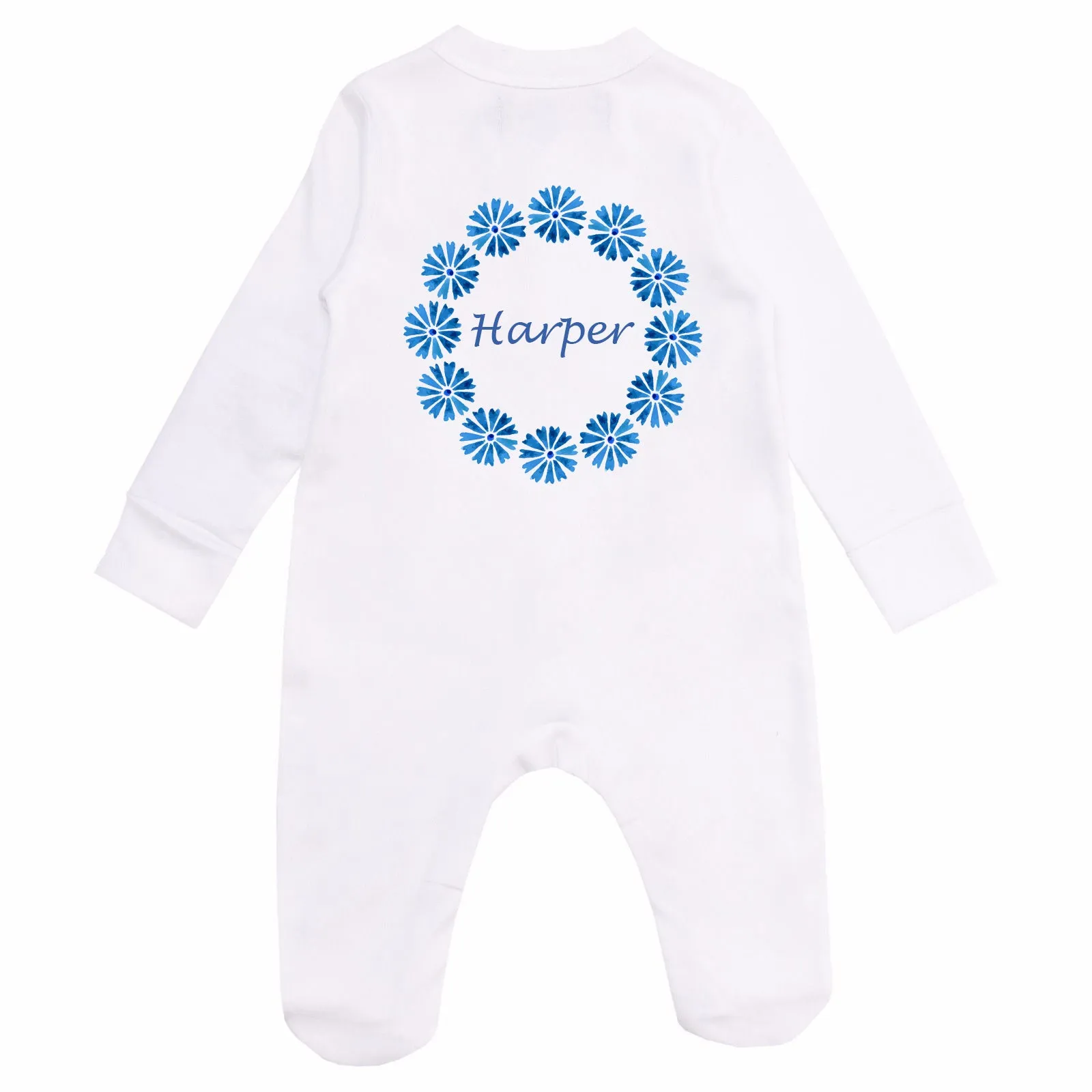 Personalized Onesie- Blue Wreath