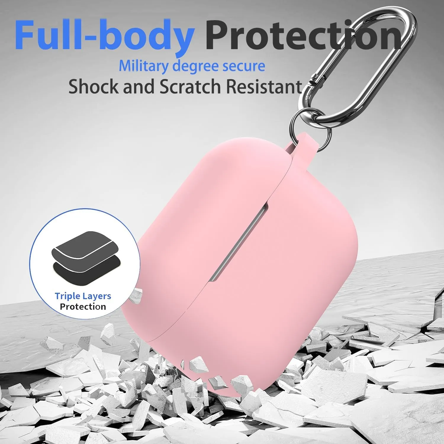 Pink Case for Airpods Pro 2/1 Gen Case Cover for GILR Women, Compatible Airpods Pro 2nd/1st Generation Case, Soft Silicone Apple iPod Pro Gen Protective Cover Skin with Keychain Cleaner Pen, Pink