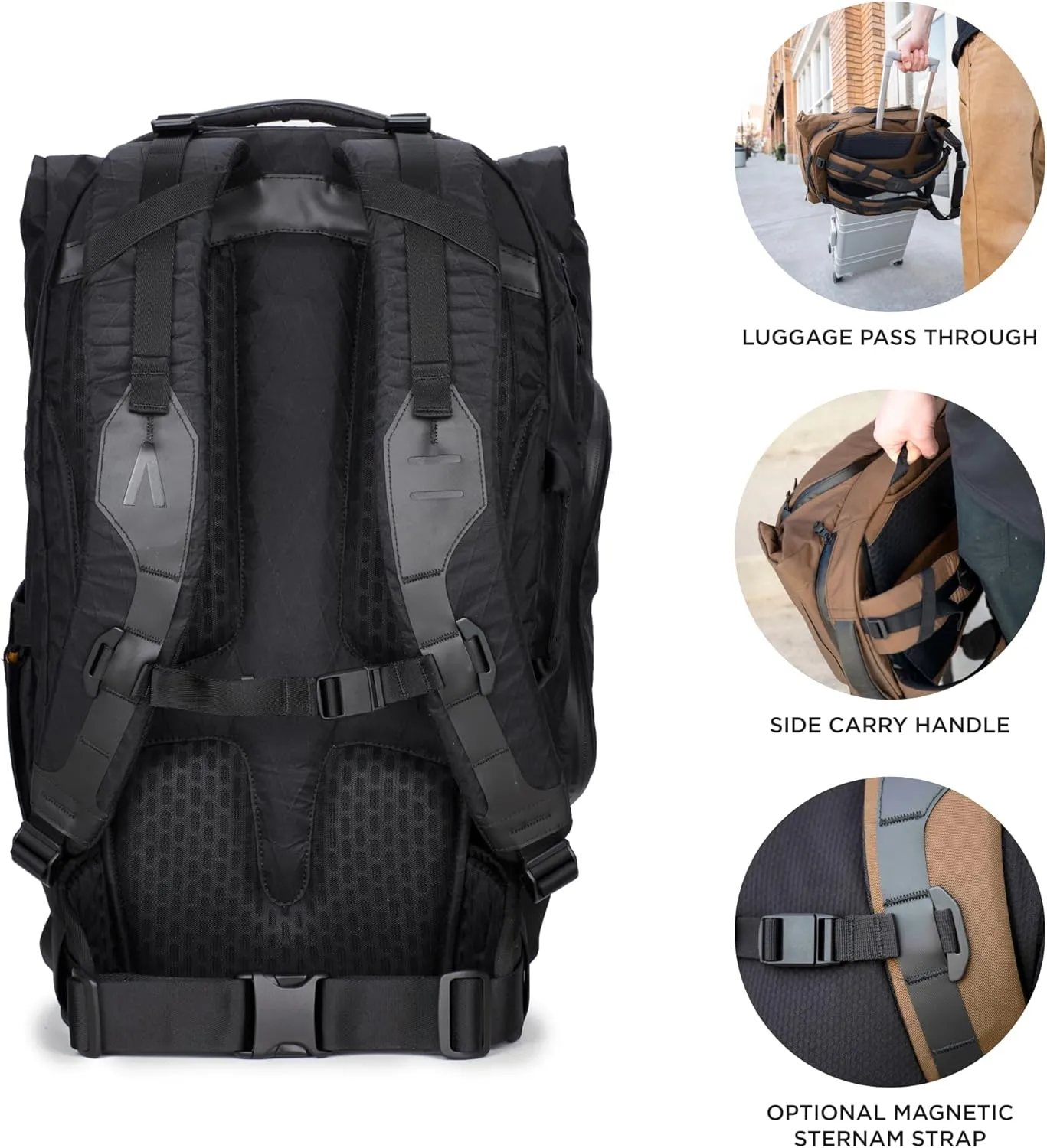 Prima System 3-in-1 Camera Backpack Obsidian Black Modular Travel Backpack, Camera Bag & Laptop Sleeve, Waterproof, Large Capacity, for Photographers & Travelers