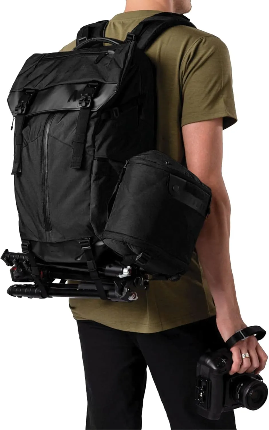 Prima System 3-in-1 Camera Backpack Obsidian Black Modular Travel Backpack, Camera Bag & Laptop Sleeve, Waterproof, Large Capacity, for Photographers & Travelers
