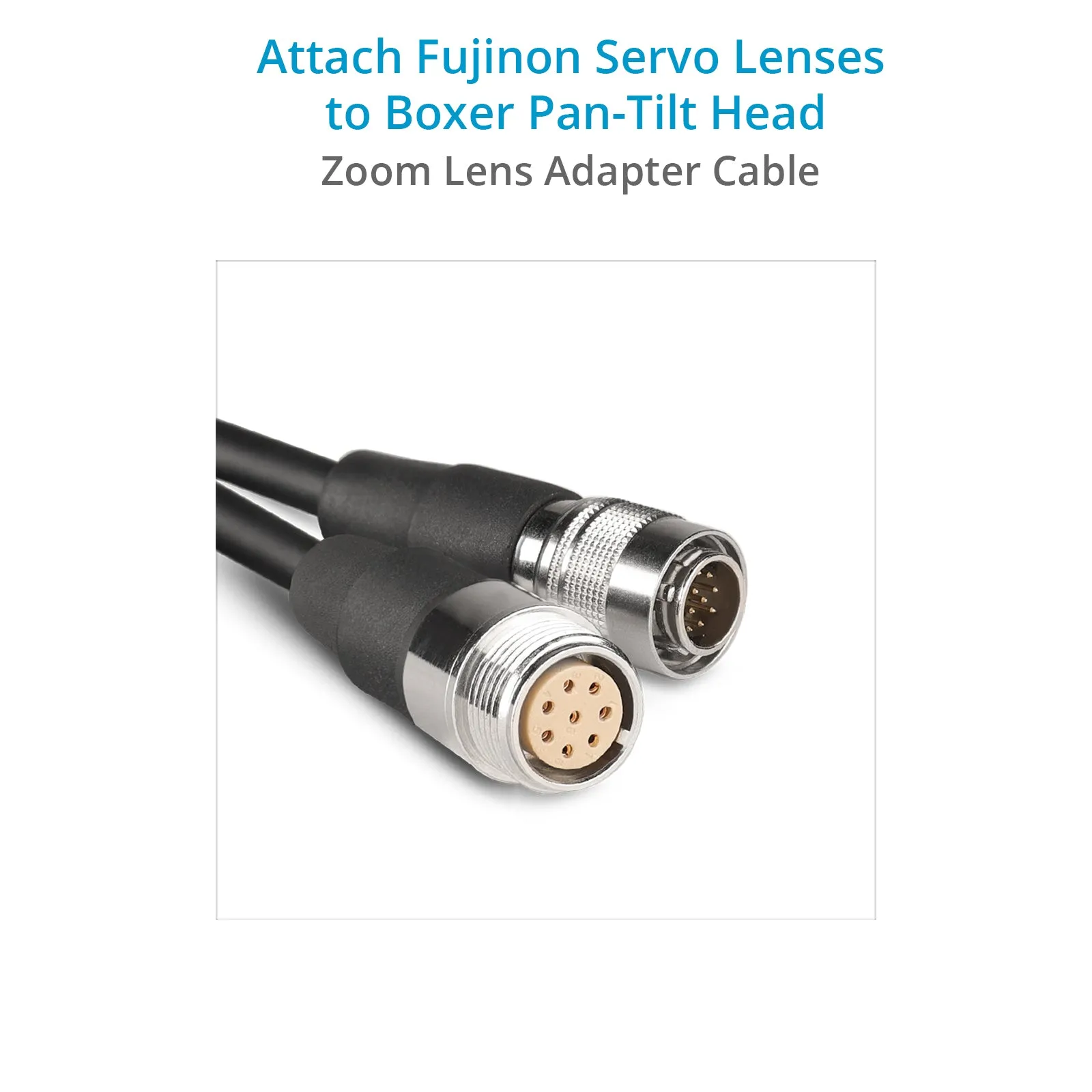 Proaim Zoom Lens Cable for Boxer HD2X Pan/Tilt Head. Canon 8-Pin Zoom to Fujinon Hirose 12-Pin Servo Lens
