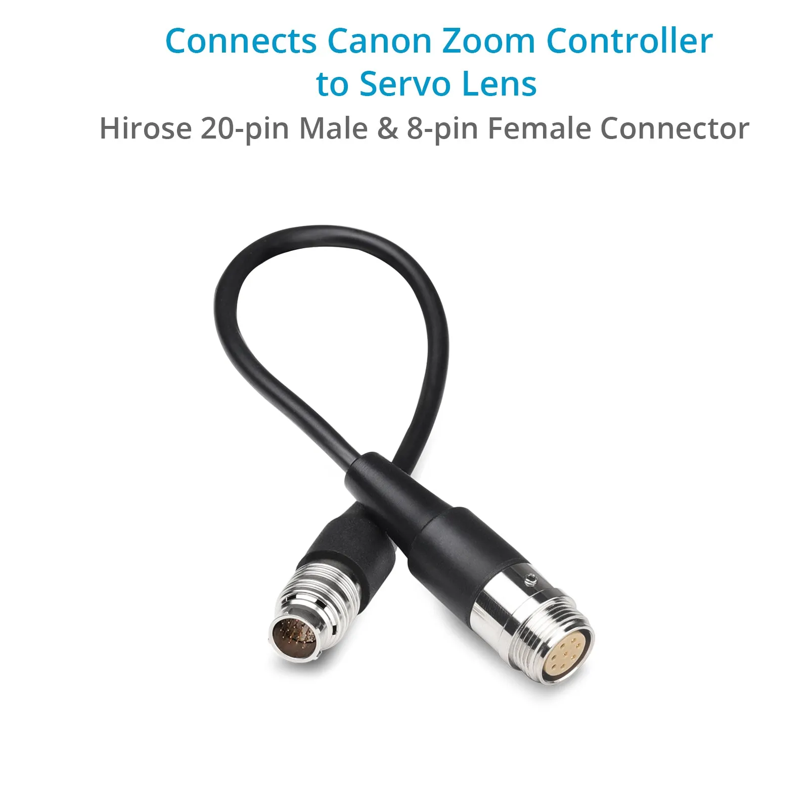 Proaim Zoom Lens Cable for Boxer HD2X Pan/Tilt Head. Canon 8-Pin Zoom to Hirose 20-pin Servo Lens