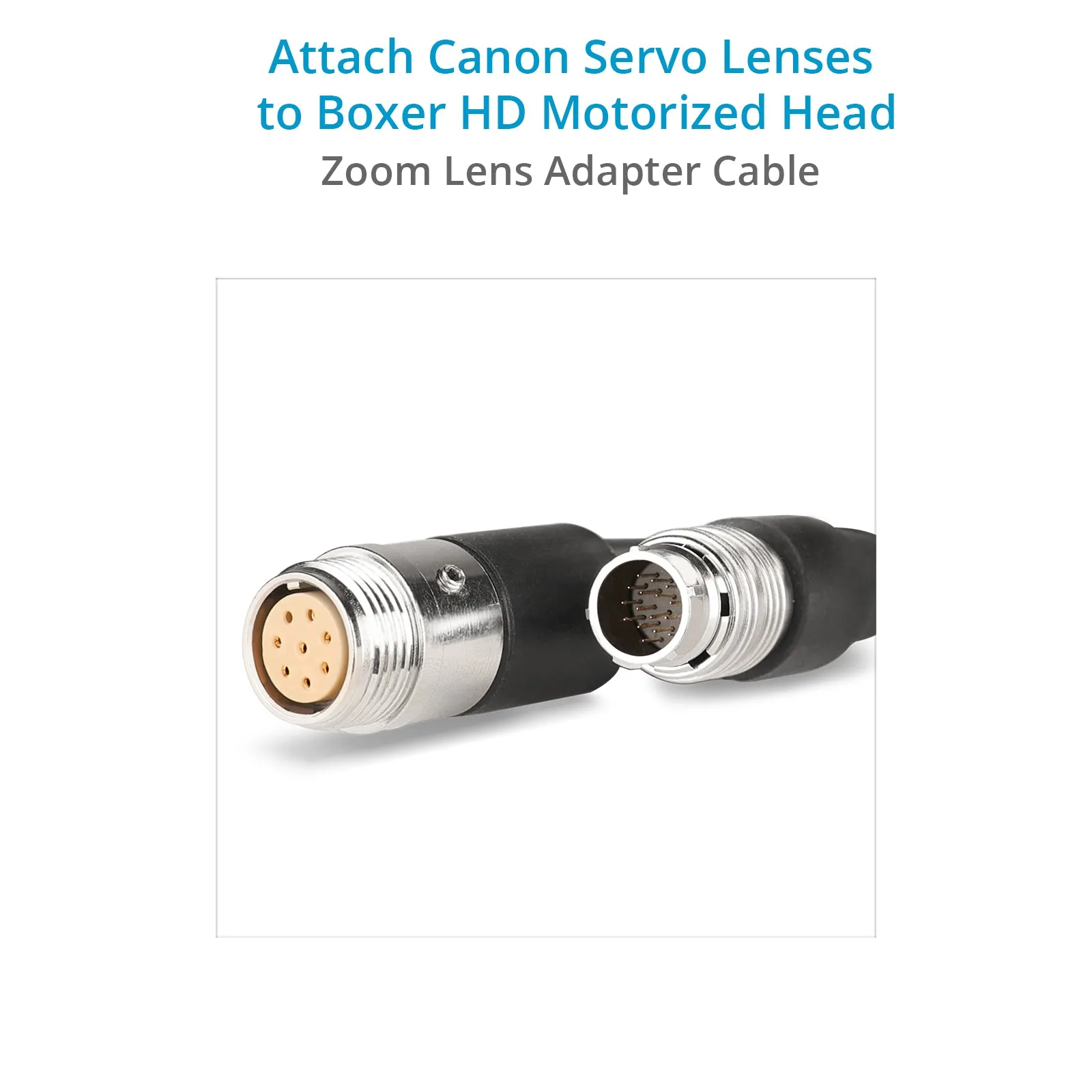 Proaim Zoom Lens Cable for Boxer HD2X Pan/Tilt Head. Canon 8-Pin Zoom to Hirose 20-pin Servo Lens