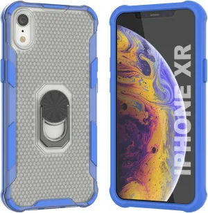 Punkcase for iPhone XR Case [Magnetix 2.0 Series] Clear Protective TPU Cover W/Kickstand, Ring Grip Holder & Metal Plate for Magnetic Car Phone Mount for iPhone XR (6.1") [Blue]