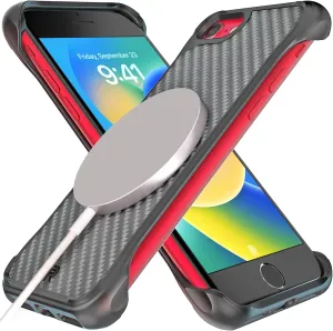 REBEL Case for iPhone SE 2022 [Flex Series] MagSafe Compatible, Exposed Sides for Comfort, Protective Aramid, Shockproof Magnetic Case for SE 3rd Gen 2022/SE 2020/iPhone 8, 4.7 Inch (Aramid Fiber)