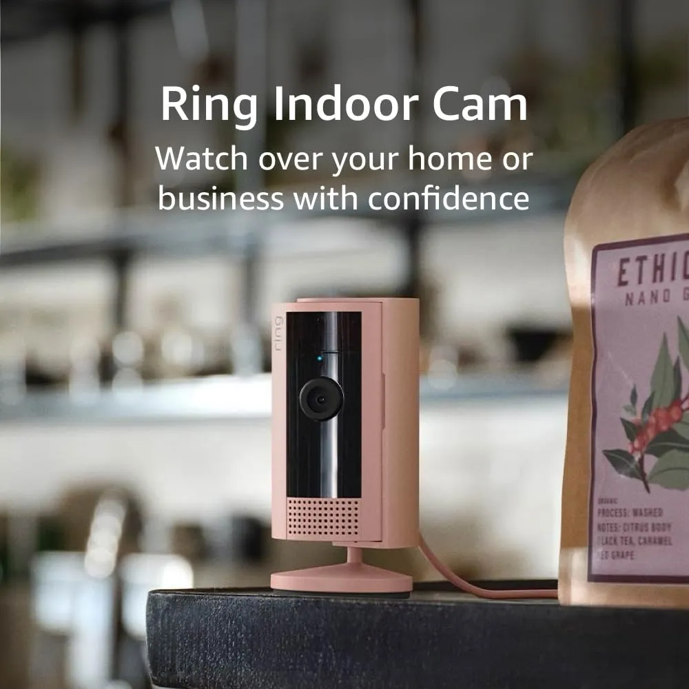 Ring Indoor Cam (newest model)  Home or business security in 1080p HD video, Blush