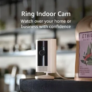 Ring Indoor Cam (newest model)  Home or business security in 1080p HD video, White