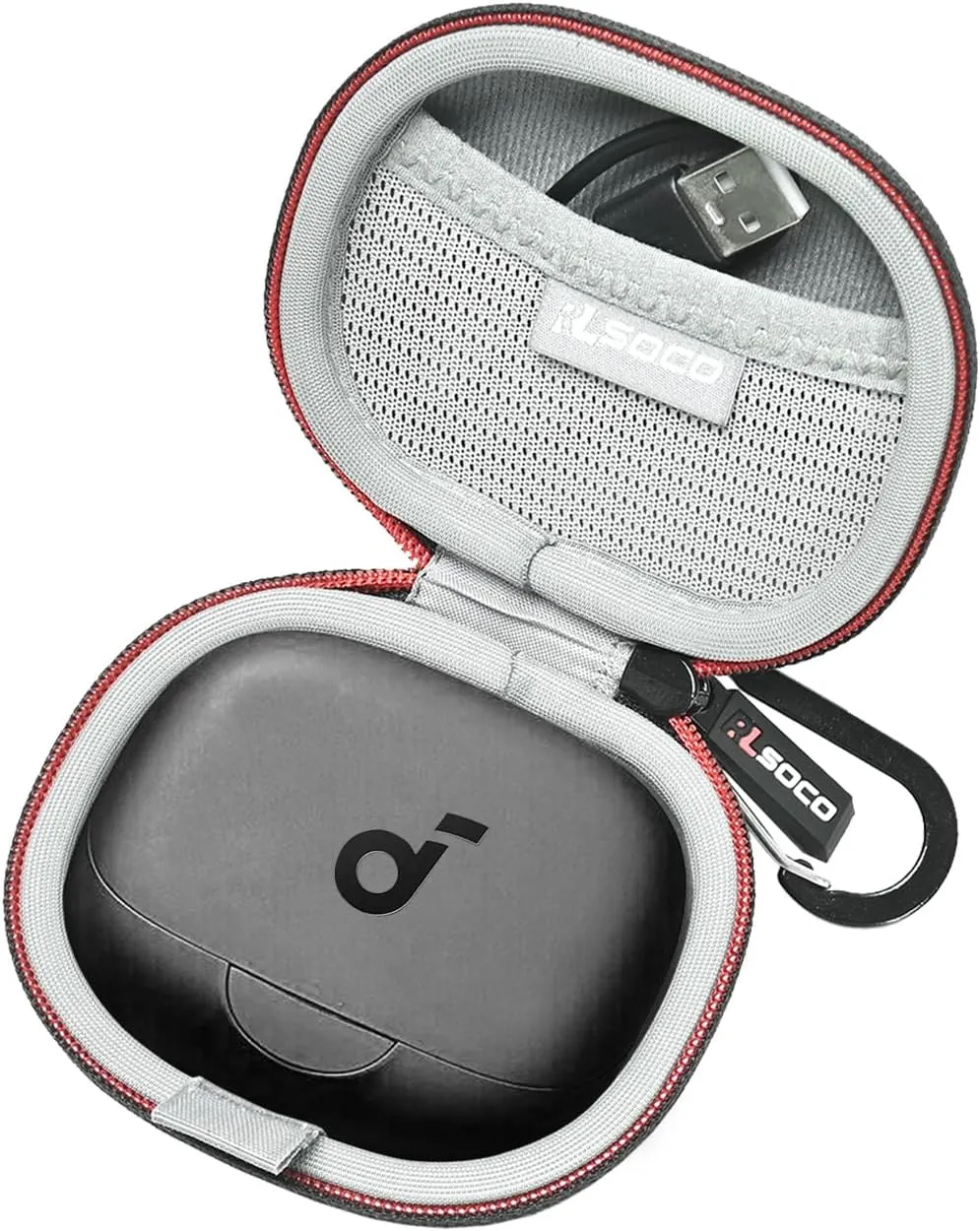 RLSOCO Carrying Case for Anker Soundcore AeroFit Pro/SoundPEATS GoFree2 Open-Ear Headphones (Black)