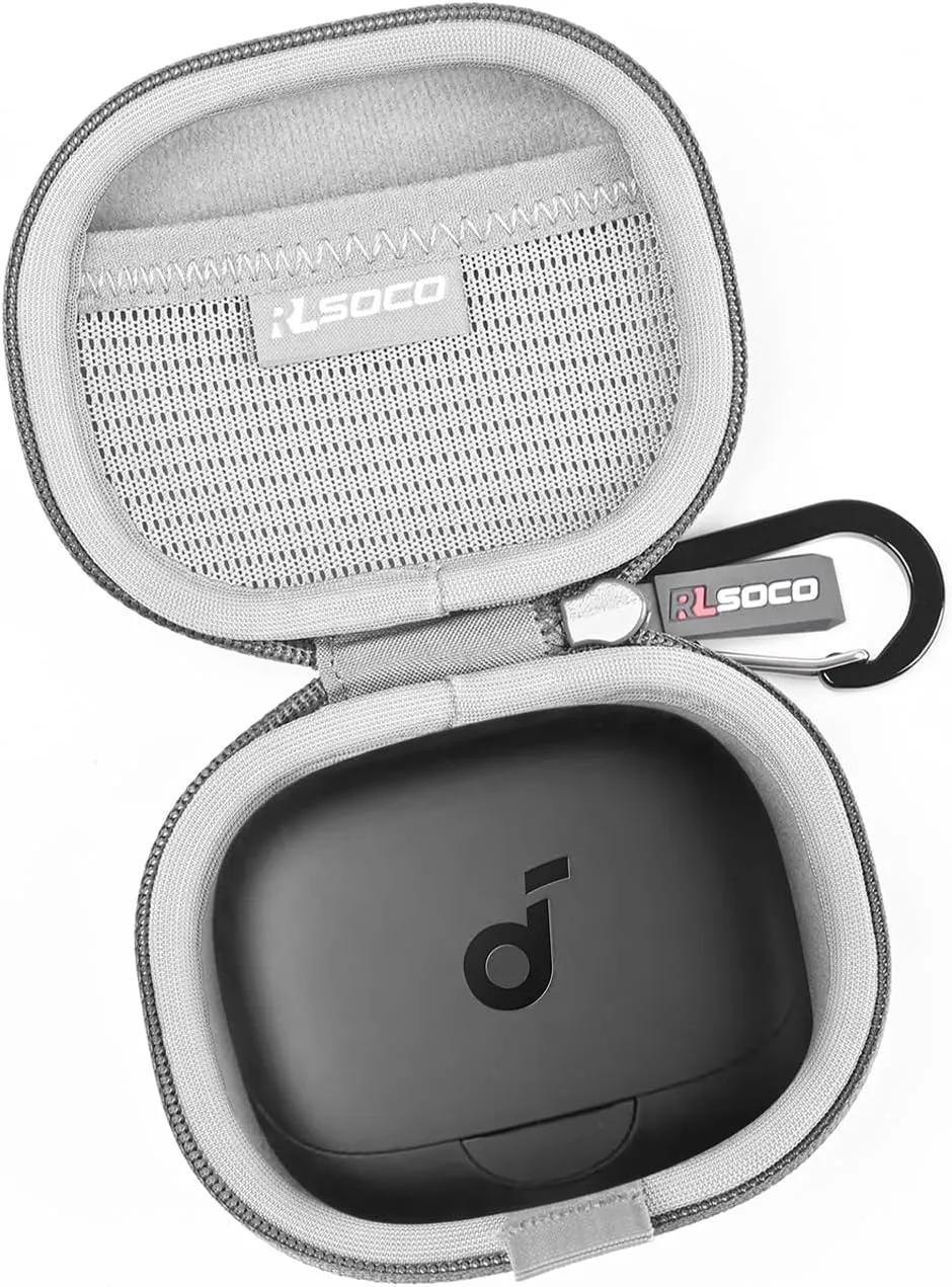 RLSOCO Carrying Case for Anker Soundcore AeroFit Pro/SoundPEATS GoFree2 Open-Ear Headphones (Grey)