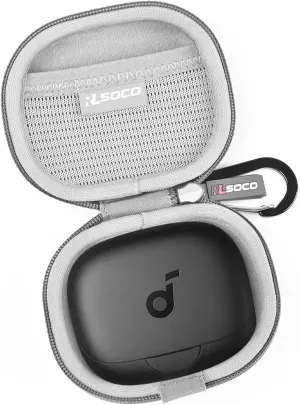 RLSOCO Carrying Case for Anker Soundcore AeroFit Pro/SoundPEATS GoFree2 Open-Ear Headphones (Grey)