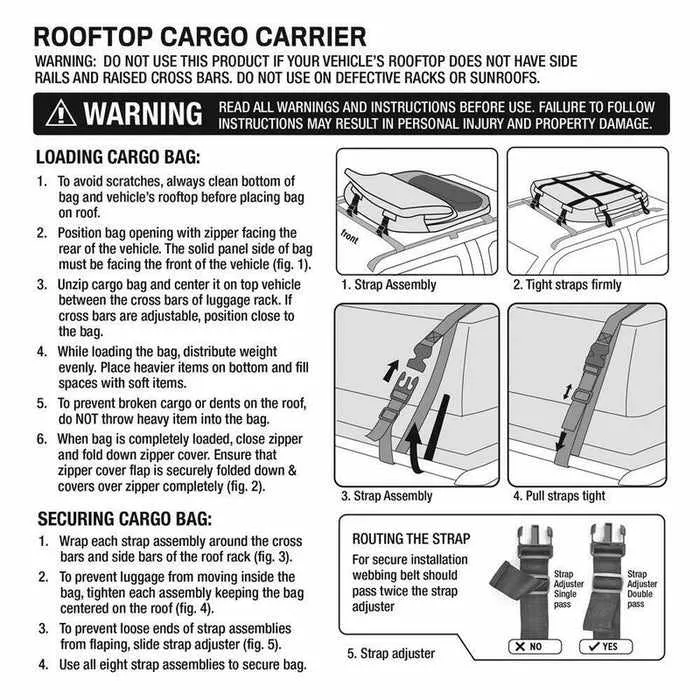 Rooftop Cargo Carrier Storage Bag For SUV