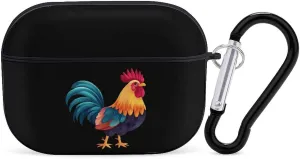 Rooster Kitchen Earbud Case Bluetooth Headphone Case Full Protective Case with Keychain Compatible with Airpods Pro Black-Style